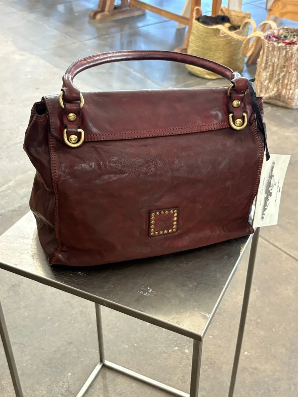 Campomaggi Leather Satchel in Burgundy